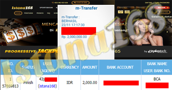 BUKTI KEMENANGAN WD MEMBER IDR 2.000.000