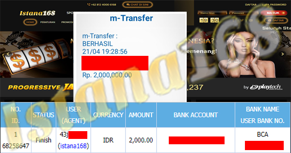 BUKTI KEMENANGAN WD MEMBER IDR 2.000.000