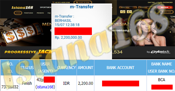 BUKTI KEMENANGAN WD MEMBER IDR 2.200.000