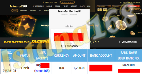 BUKTI KEMENANGAN WD MEMBER IDR 1.2000.000