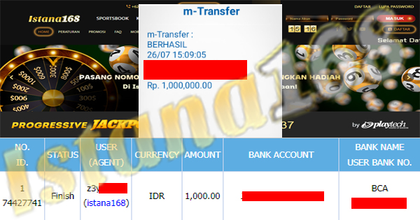 BUKTI KEMENANGAN WD MEMBER IDR 1.000.000