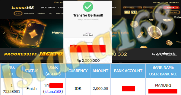 BUKTI KEMENANGAN WD MEMBER IDR 2.000.000