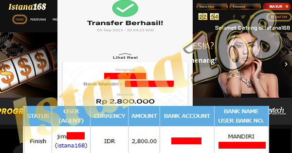 BUKTI KEMENANGAN WD MEMBER IDR 2.800.000