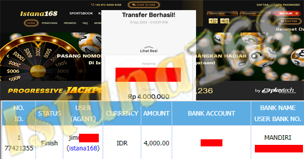 BUKTI KEMENANGAN WD MEMBER IDR 4.000.000