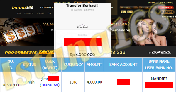 BUKTI KEMENANGAN WD MEMBER IDR 4.000.000