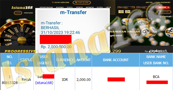 BUKTI KEMENANGAN WD MEMBER IDR 2.000.000