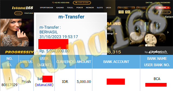 BUKTI KEMENANGAN WD MEMBER IDR 5.000.000