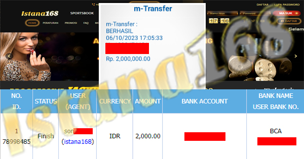 BUKTI KEMENANGAN WD MEMBER IDR 2.000.000