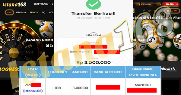 BUKTI KEMENANGAN WD MEMBER IDR 3.000.000