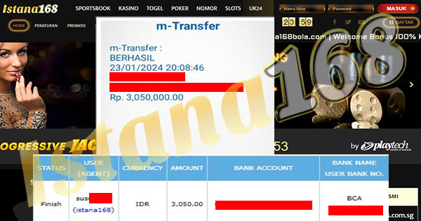 BUKTI KEMENANGAN WD MEMBER IDR 3.050.000