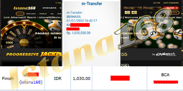 BUKTI KEMENANGAN WD MEMBER IDR 1.030.000