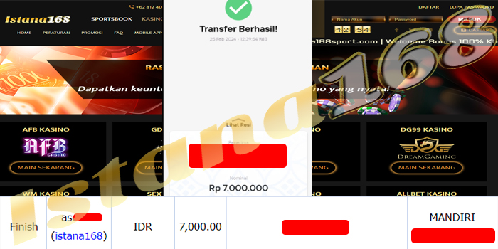 BUKTI KEMENANGAN WD MEMBER IDR 7.000.000