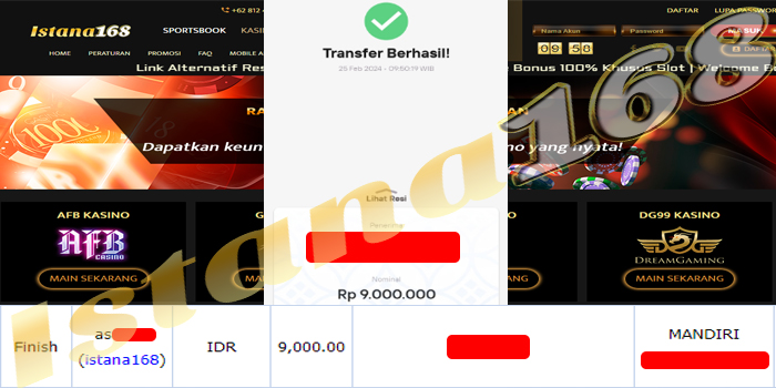 BUKTI KEMENANGAN WD MEMBER IDR 9.000.000