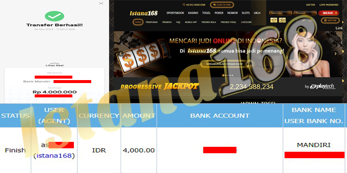 BUKTI KEMENANGAN WD MEMBER IDR 4.000.000