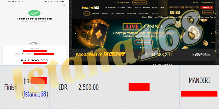 BUKTI KEMENANGAN WD MEMBER IDR 2.500.000