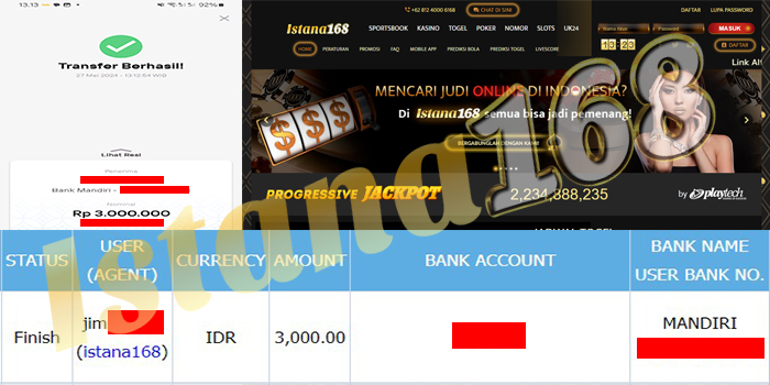 BUKTI KEMENANGAN WD MEMBER IDR 3.000.000