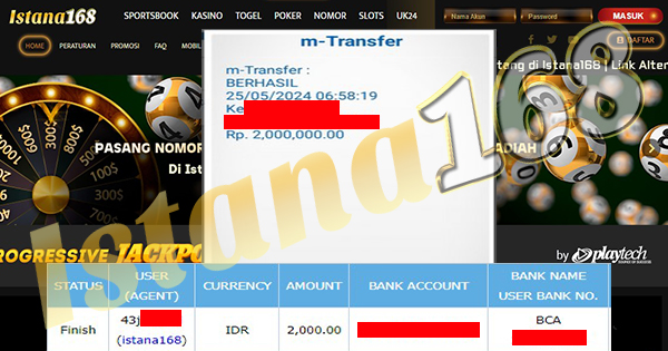 BUKTI KEMENANGAN WD MEMBER IDR 2.000.000