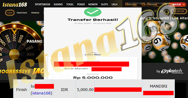 BUKTI KEMENANGAN WD MEMBER IDR 5.000.000