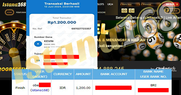 BUKTI KEMENANGAN WD MEMBER IDR 1.200.000