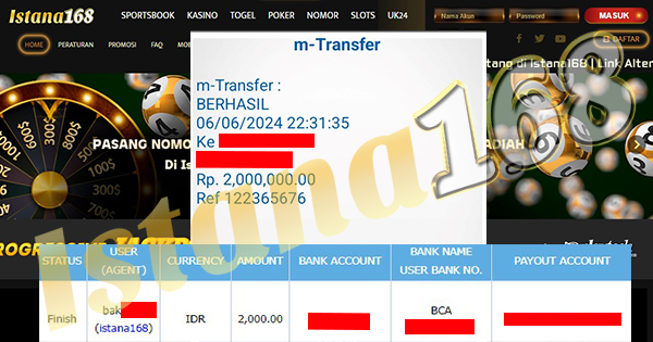 BUKTI KEMENANGAN WD MEMBER IDR 2.000.000